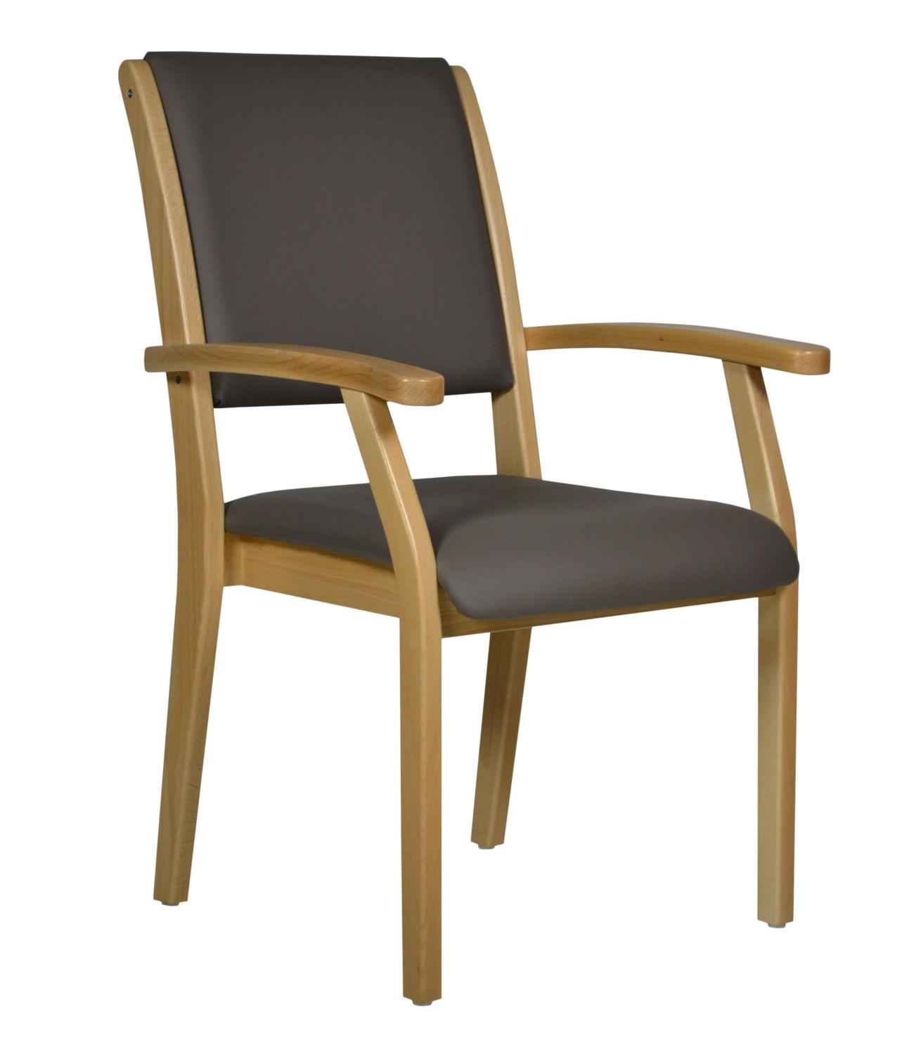 Seniorenstuhl Kerry mit Armlehnen und hoher Sitzhöhe bis 55 cm