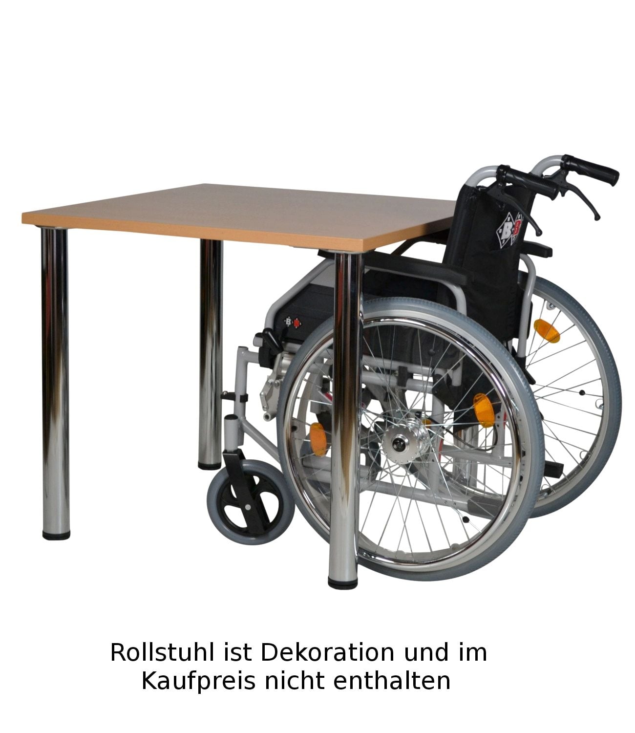 Tisch_mit_Metallbeinen_Rollstuhl_mit_Text Tisch mit Metallbeinen Rollstuhl unterfahrbar